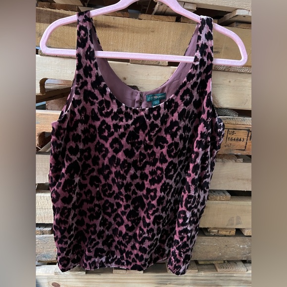 J Crew pink leopard velvet tank sz 4 - Picture 2 of 9